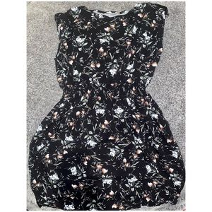 Black floral print dress